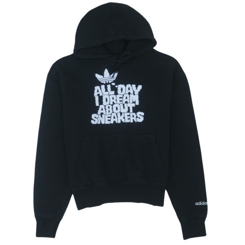 Adidas Womens Black XS Pullover Hoodie 'All Day I Dream About Sneakers'