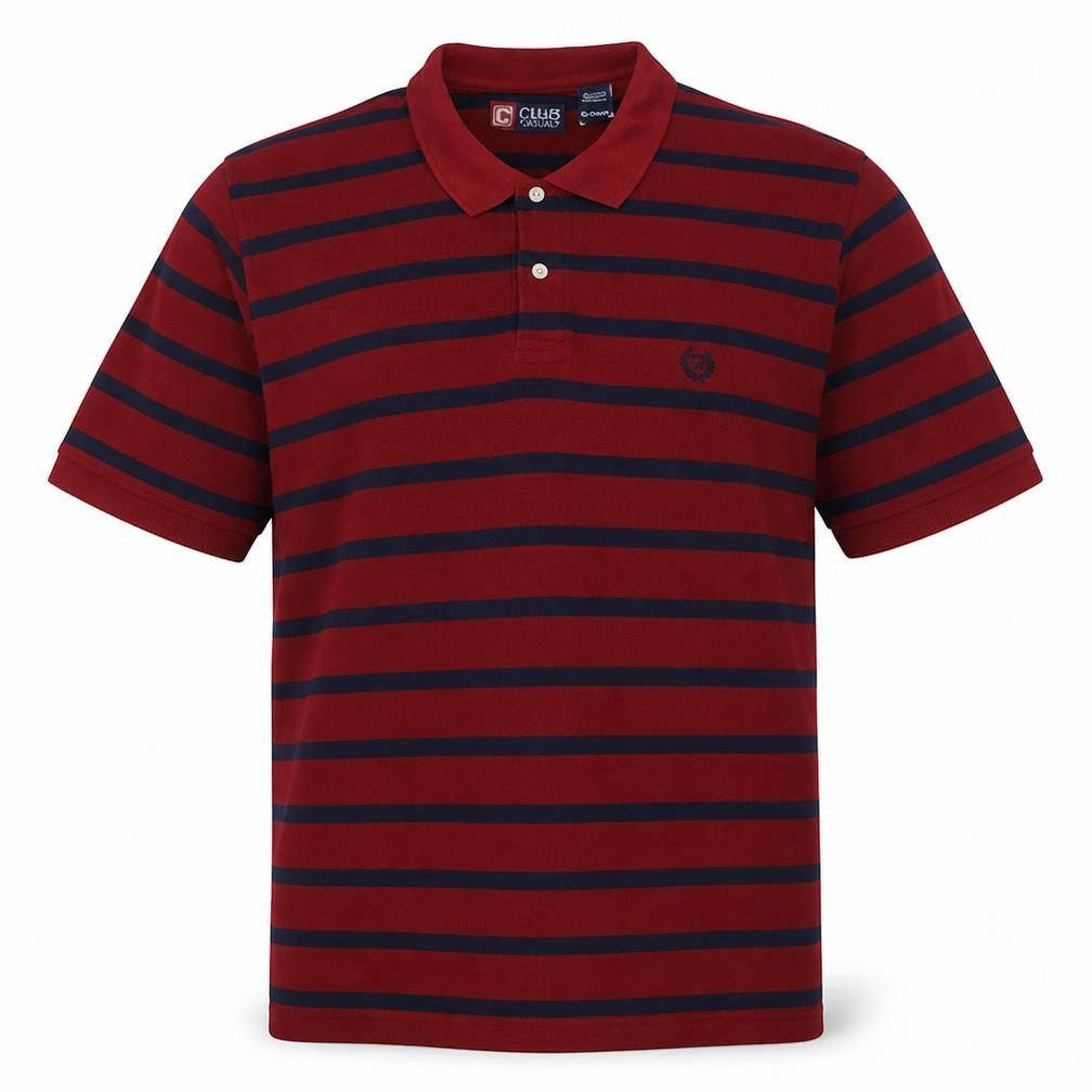 Chaps Mens Red Navy Striped Cotton Polo Shirt XL
