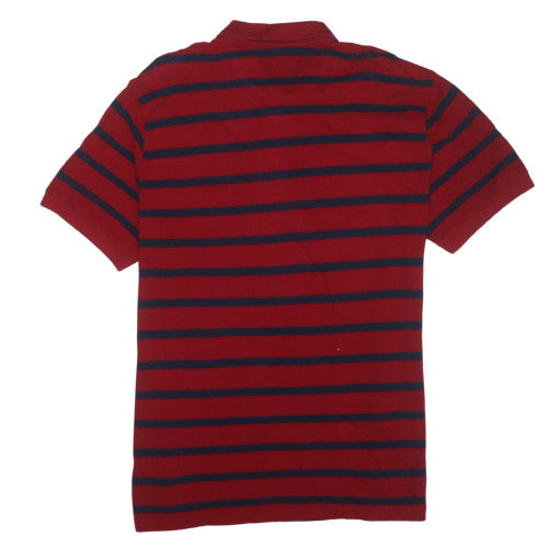 Chaps Mens Red Navy Striped Cotton Polo Shirt XL