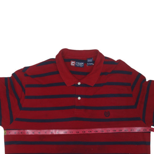 Chaps Mens Red Navy Striped Cotton Polo Shirt XL