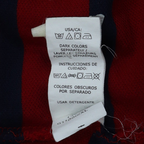 Chaps Mens Red Navy Striped Cotton Polo Shirt XL