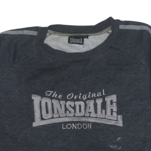 Lonsdale Men's Grey XL Pullover Sweatshirt Crew Neck Logo Sports Top