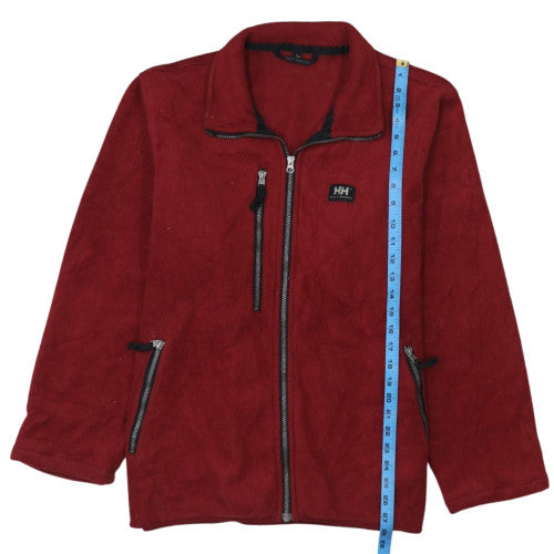 Helly Hansen Mens Red Fleece Full Zip Jacket Size L Outdoor