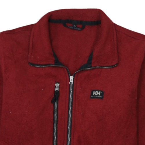 Helly Hansen Mens Red Fleece Full Zip Jacket Size L Outdoor