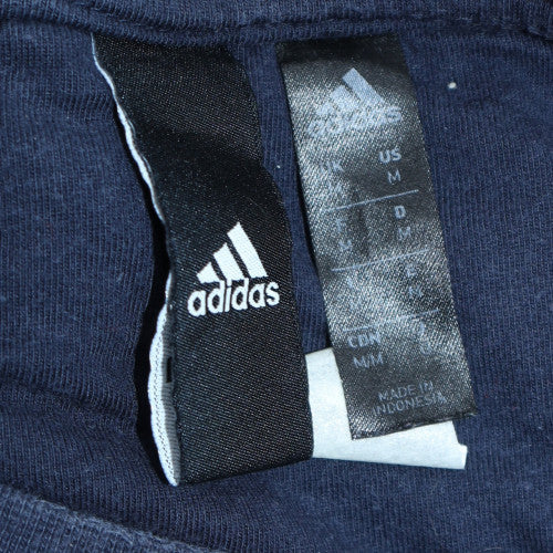 Adidas Womens Grey & Navy Sweatshirt M Crew Neck Logo Pullover
