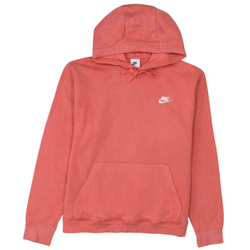 Nike Womens Coral Pink Pullover Hoodie Size M Fleece Lined Casual