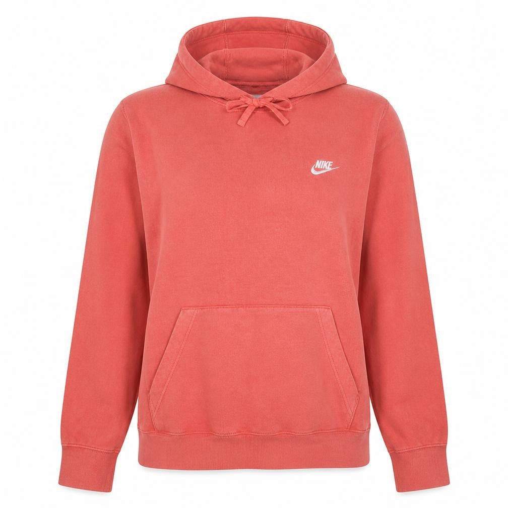 Nike Womens Coral Pink Pullover Hoodie Size M Fleece Lined Casual