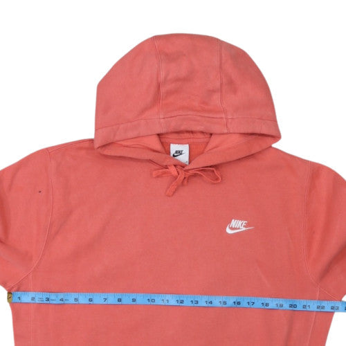 Nike Womens Coral Pink Pullover Hoodie Size M Fleece Lined Casual
