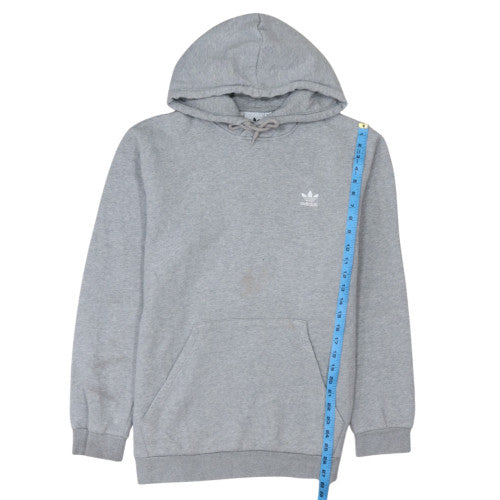 Adidas Men's Grey Pullover Hoodie L Regular Fit Fleece Sweatshirt