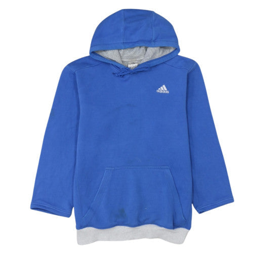 Adidas Women Blue Pullover Hoodie M Lined Casual Sportswear