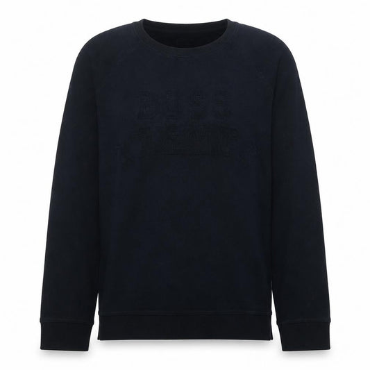 Front view of Hugo Boss Men's Black Cotton Crew Neck Sweatshirt M