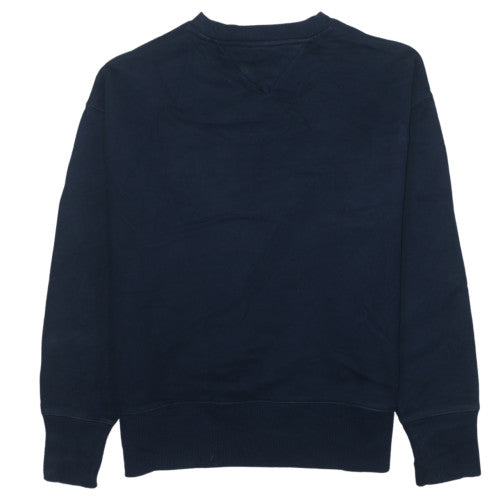 Tommy Jeans Men’s Blue Small Pullover Crew Neck Logo Sweatshirt