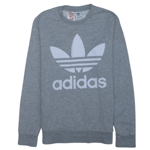 Adidas Boys Grey 14-15 Years Crew Neck Long Sleeve Sweatshirt