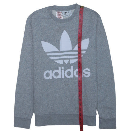 Adidas Boys Grey 14-15 Years Crew Neck Long Sleeve Sweatshirt