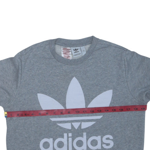 Adidas Boys Grey 14-15 Years Crew Neck Long Sleeve Sweatshirt