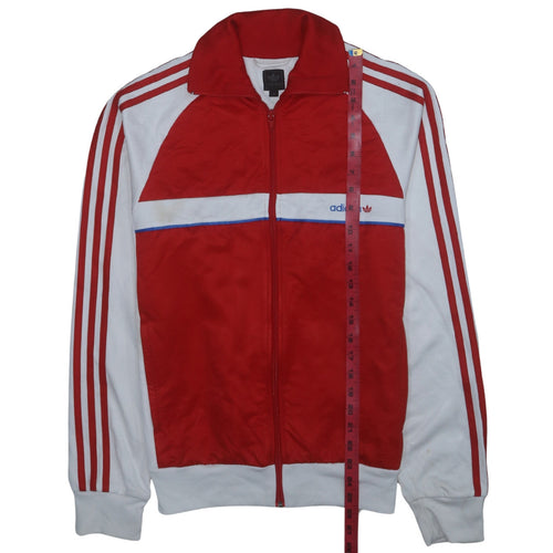 Adidas Men's Red White Full Zip Retro Sports Sweatshirt M