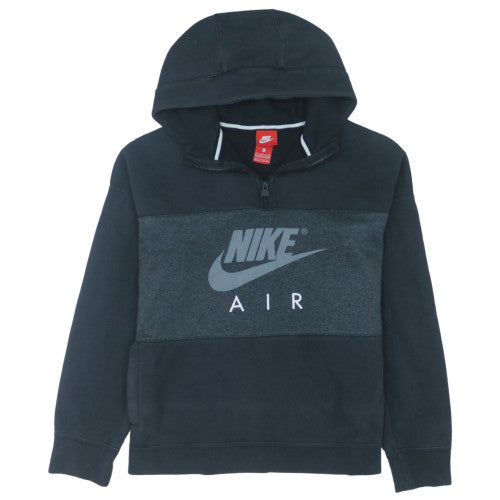 Nike Boys Black XL 13-15 Years 1/2 Zip Hoodie With Logo Print