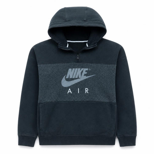 Nike Boys Black XL 13-15 Years 1/2 Zip Hoodie With Logo Print