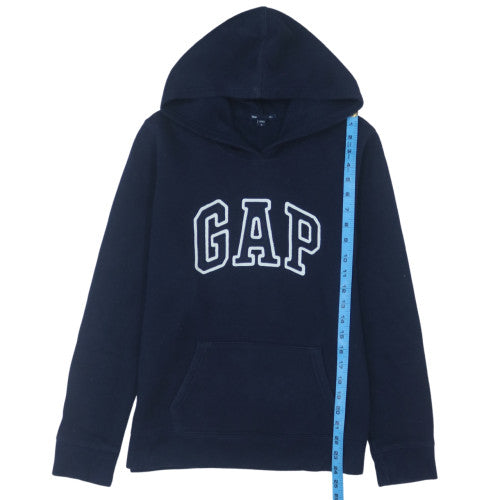 GAP Womens Navy Blue Pullover Hoodie Medium Cotton Blend Logo