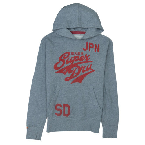 Superdry Men’s Grey Pullover Hoodie M Graphic Fleece Sweatshirt