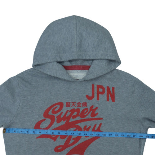 Superdry Men’s Grey Pullover Hoodie M Graphic Fleece Sweatshirt