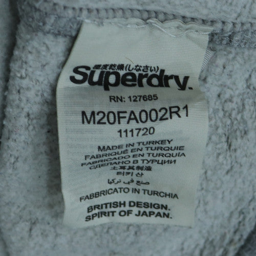 Superdry Men’s Grey Pullover Hoodie M Graphic Fleece Sweatshirt