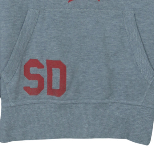 Superdry Men’s Grey Pullover Hoodie M Graphic Fleece Sweatshirt