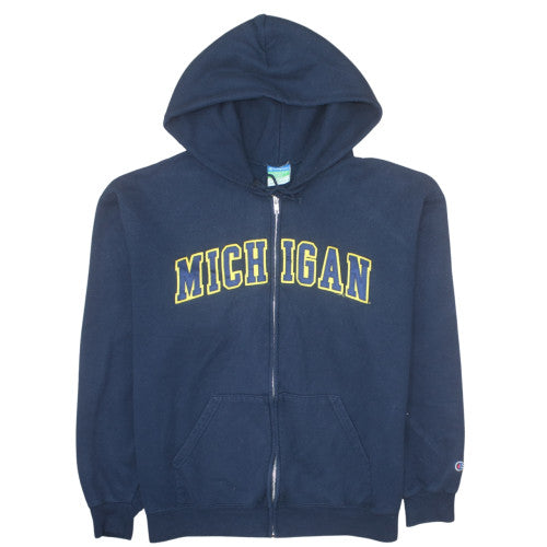 Champion Men's Navy Michigan Full Zip Hoodie XL Fleece
