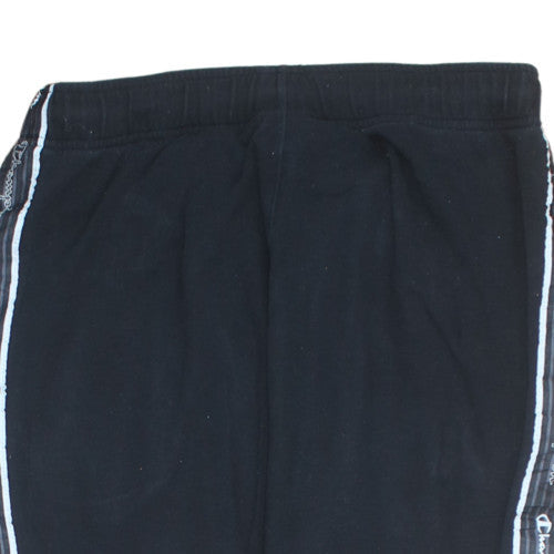 Champion Men's Black Jogger Trousers M Elastic Waist Side Stripe
