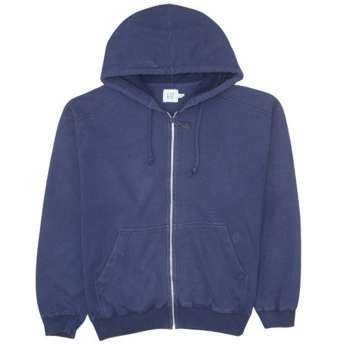 GAP Women's Navy Blue Full Zip Hoodie M Cotton Blend Casual
