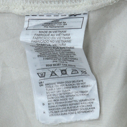 Adidas Men's White XL Pullover Hoodie with Logo and 3 Stripes