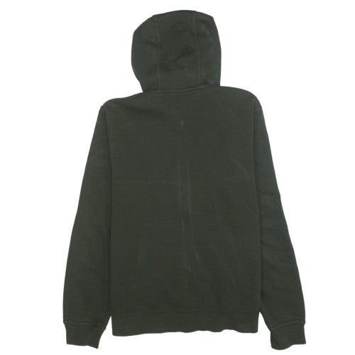 Nike Women Green Full Zip Hoodie L Cotton Blend Logo Casual