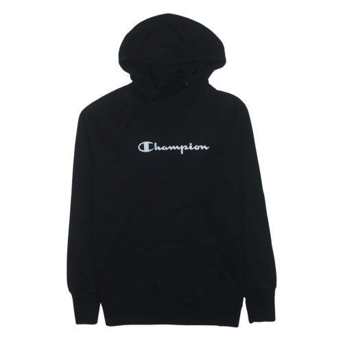 Champion Men's Black Pullover Hoodie M Regular Fit Fleece Logo