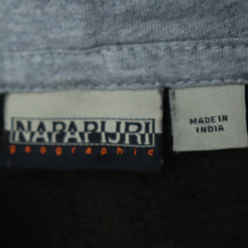 Napapijri Men's Black Pullover Hoodie Medium Fleece Logo
