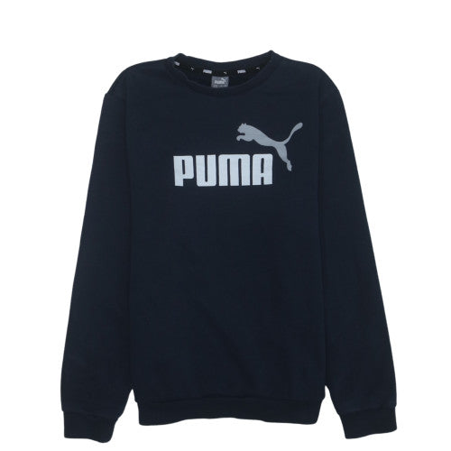 Puma Boys Navy Blue Sweatshirt 15-16 Years Crew Neck Logo Graphic