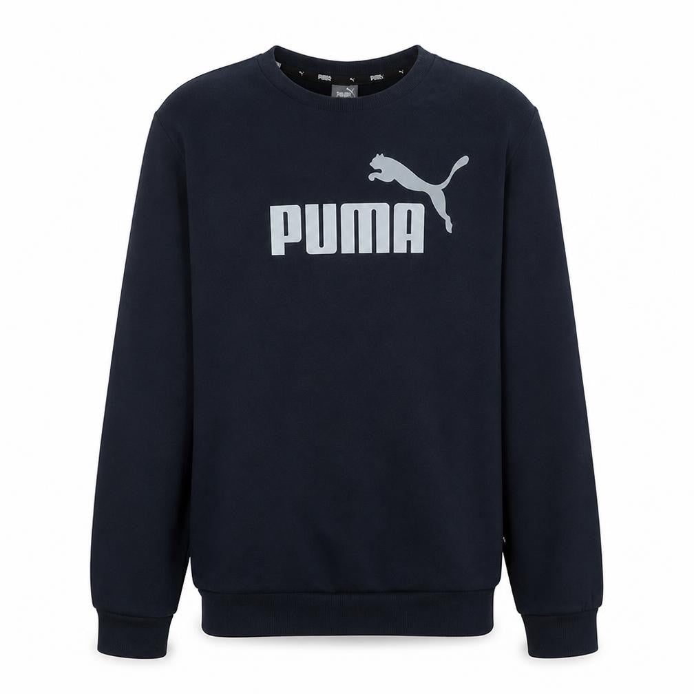 Puma Boys Navy Blue Sweatshirt 15-16 Years Crew Neck Logo Graphic