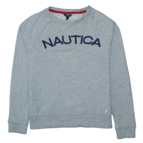Nautica Men's Grey Crew Neck Sweatshirt S Classic Fit Cotton