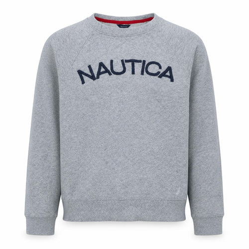 Nautica Men's Grey Crew Neck Sweatshirt S Classic Fit Cotton