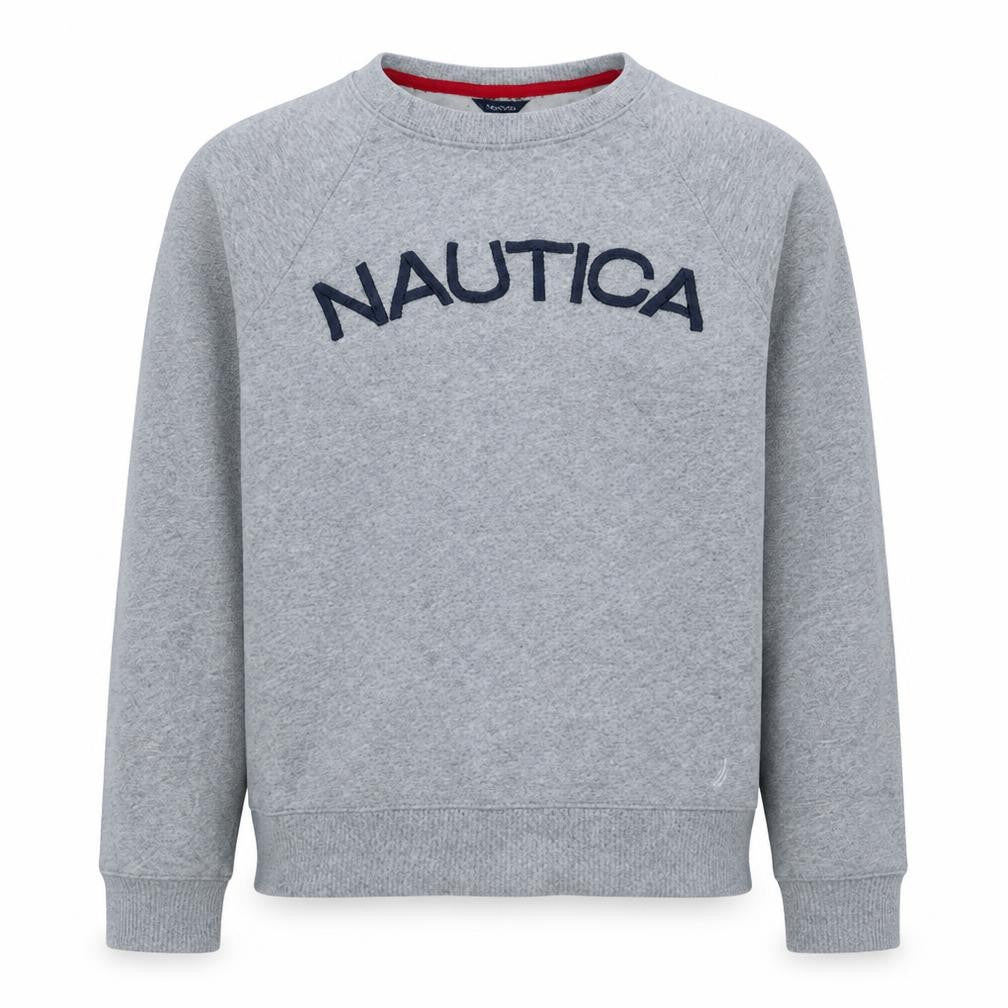 Nautica Men's Grey Crew Neck Sweatshirt S Classic Fit Cotton