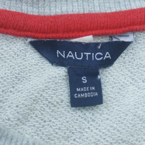 Nautica Men's Grey Crew Neck Sweatshirt S Classic Fit Cotton