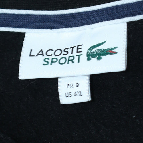 Lacoste Sport Men's Black Full Zip Collared Sweatshirt 4XL