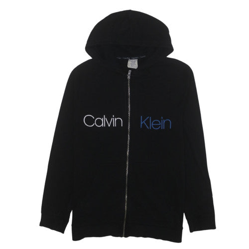 Calvin Klein Mens Black Full Zip Hoodie Size M Cotton Blend