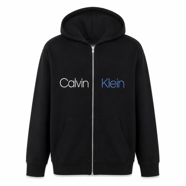 Calvin Klein Mens Black Full Zip Hoodie Size M Cotton Blend