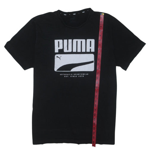 Puma Men's Black Crew Neck Short Sleeve Graphic Print T-Shirt XL