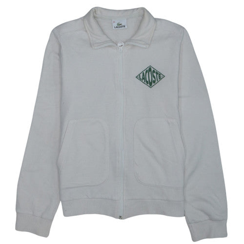 Lacoste Women's Beige Full Zip Sweatshirt Size 10 Logo Detail