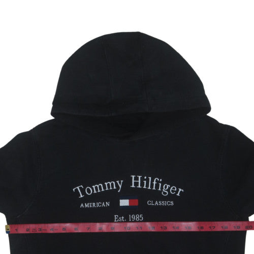 Tommy Hilfiger Boys Black Pullover Hoodie Size 164 Logo Classic Style