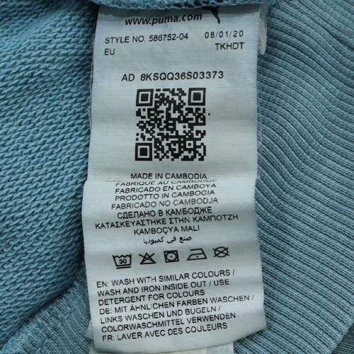 Puma Womens Blue Crew Neck Pullover Sweatshirt M Casual Logo Lined