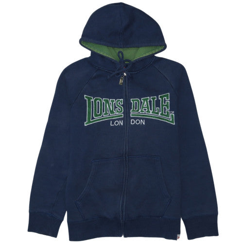 Lonsdale Men’s Blue Full Zip Hoodie Size S Logo Sportswear