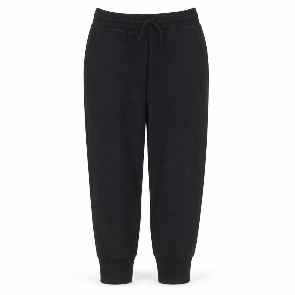 Front view of adidas Men's Black Jogger Trousers M Fleece Drawstring Regular Fit