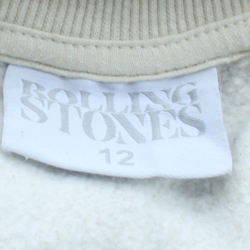 Rolling Stones Womens White Size 12 Pullover Sweatshirt Crew Neck Graphic